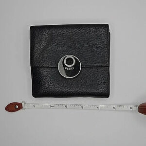Gucci Black Leather wallet with coin pouch with dust bag